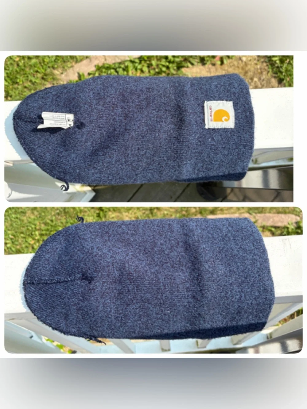 Carhartt blue speckled fold over beanie hat unisex